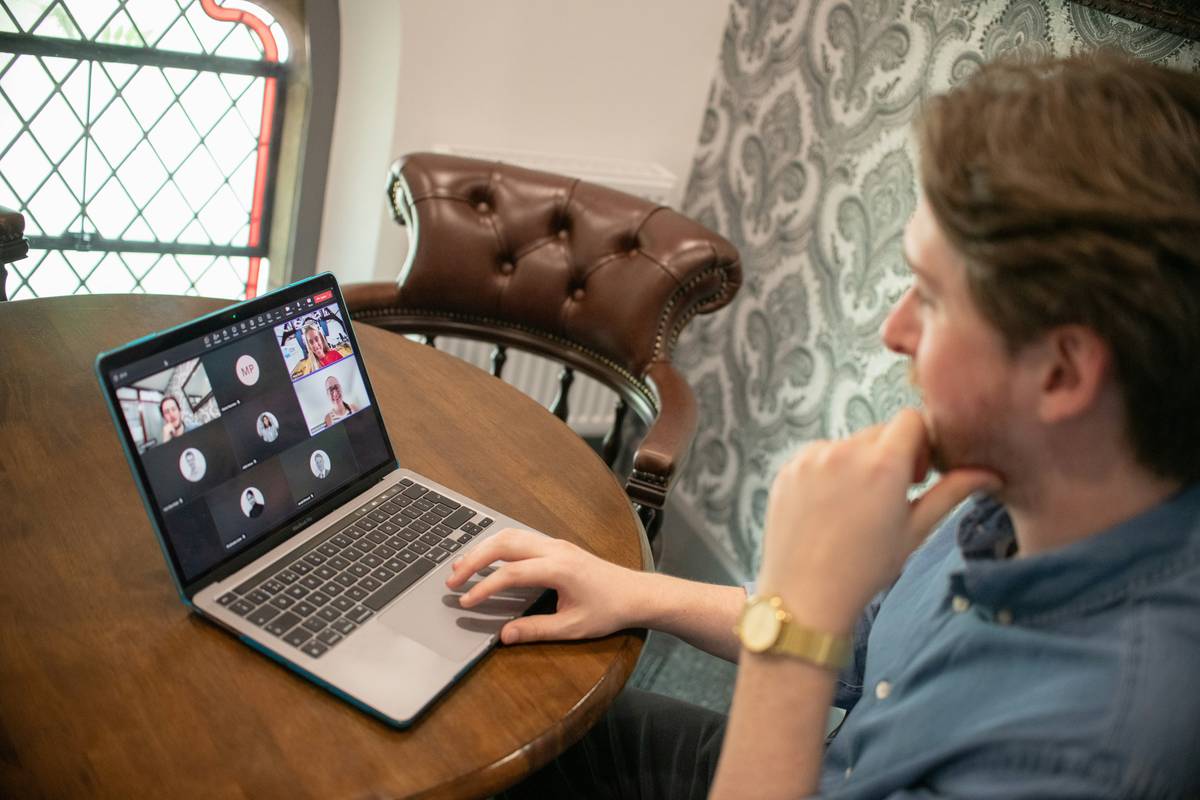 Diverse team collaborating online with communication skill intercultural competence good cross